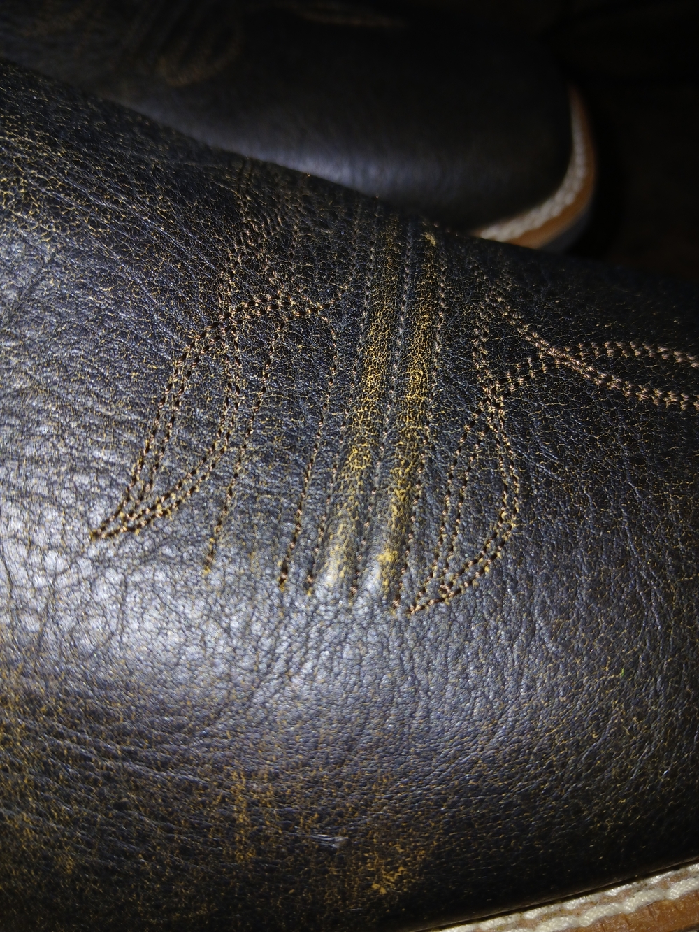 Mens Ariat Dark Brown and Tan Western Leather Boots - Picture 5 of 8